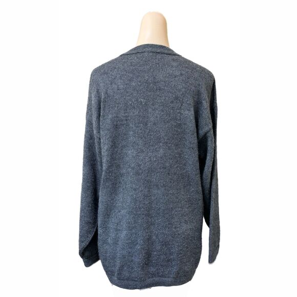 La Llama Womens Alpaca Cardigan Large Sweater Made Ecuador Vintage Cottagecore - Picture 7 of 7